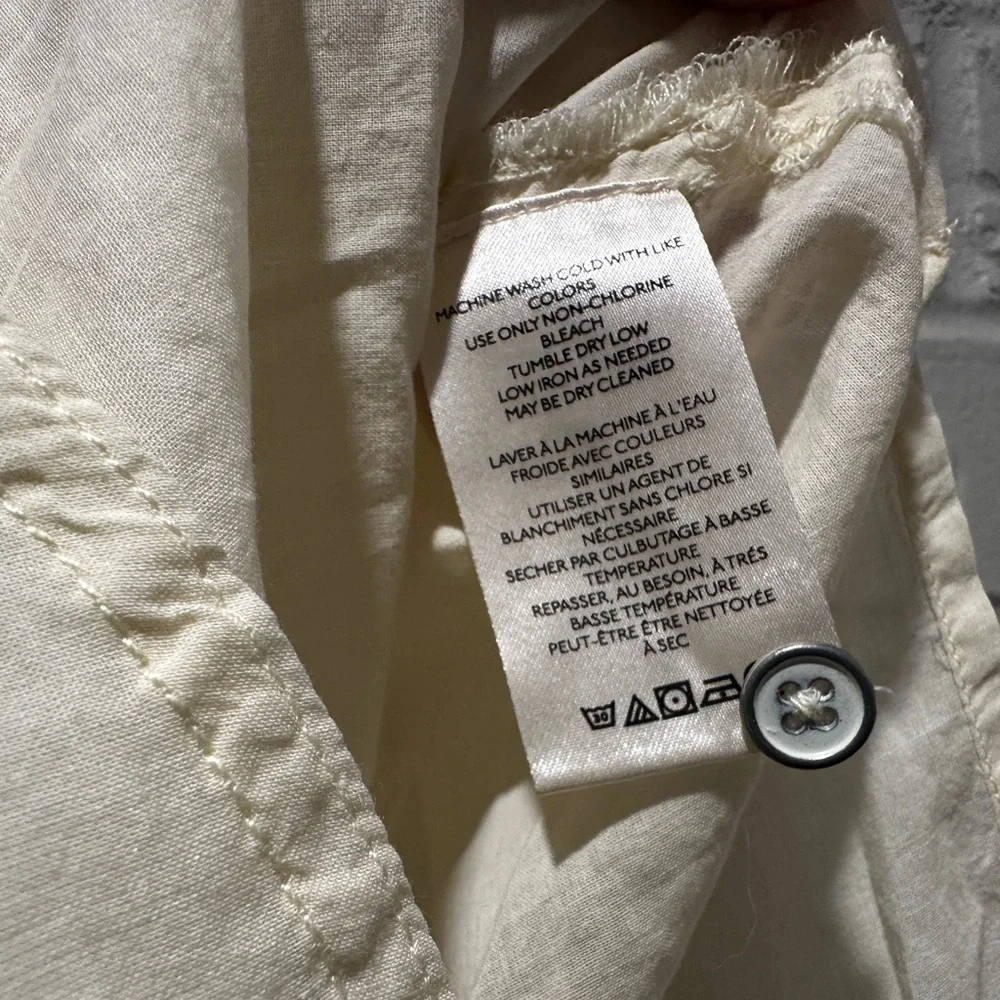 New Free People Sheer Luck Shirt In Bone Size Small